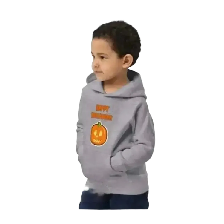 Kinder-Hoodie für Jungen aus Baumwolle, personalisierbarer Halloween-Kapuzenpullover für Kinder 4-12 Jahre, unisex Design