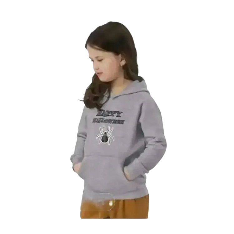 Kinder-Hoodie mit Spinnen-Motiv aus Baumwolle, unisex Halloween Kapuzenpullover für Mädchen und Jungen, 4-12 Jahre