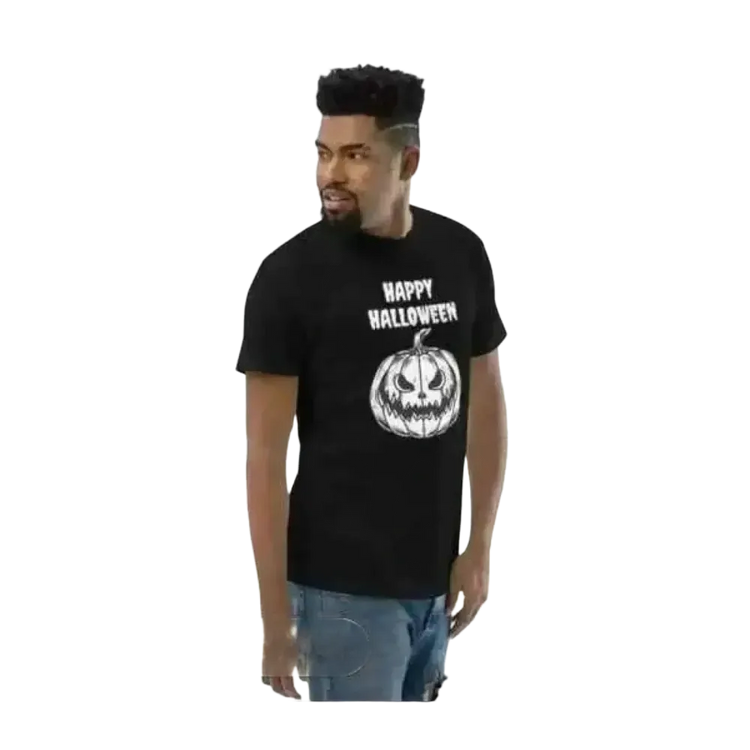 Herren Halloween Rundhalsshirt aus Baumwolle, unisex Grafik T-Shirt in XS-3XL, individuell bedruckbar, bei BUYATHOME24