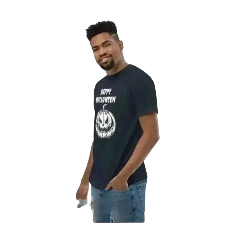 Herren Baumwoll-T-Shirt mit Halloween-Grafik, Unisex, bedruckbar, in XS-3XL, bequemes T-Shirt für jeden Anlass von BUYATHOME24