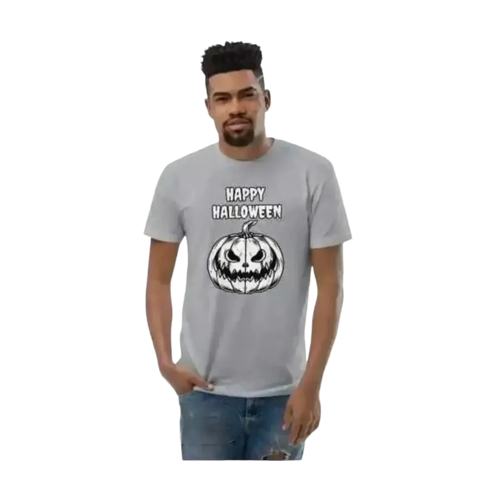 Herren Baumwoll-T-Shirt mit Halloween-Grafik, Unisex, bedruckbar, in XS bis 3XL, ideal für Halloween und Alltag