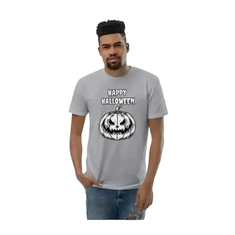 Herren Baumwoll-T-Shirt mit Halloween-Grafik, Unisex, bedruckbar, in XS bis 3XL, ideal für Halloween und Alltag