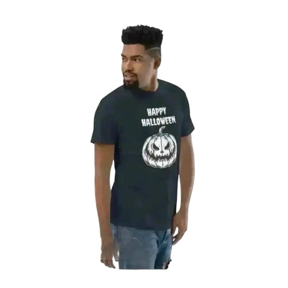 Grafik Unisex Halloween-T-Shirt aus Baumwolle in XS-3XL, individuell bedruckbar, bequemes Herren-T-Shirt für jeden Anlass