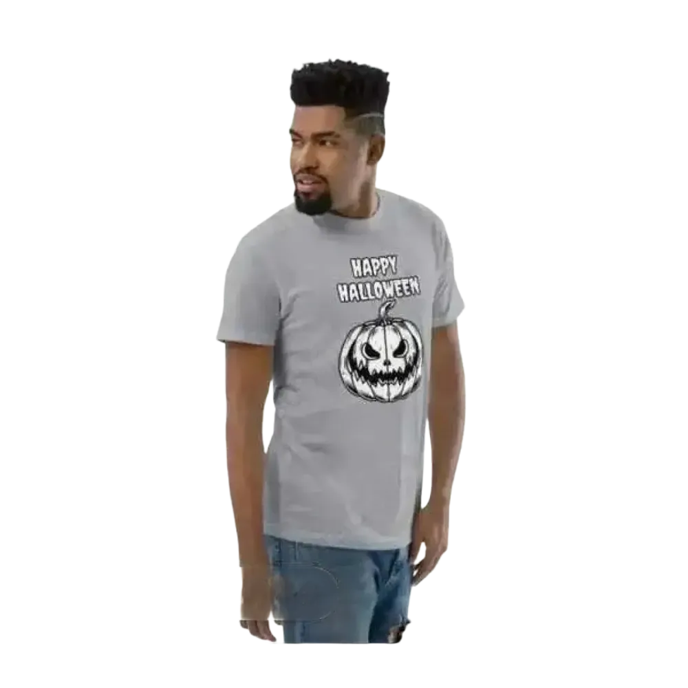Herren Baumwoll-T-Shirt mit Halloween-Grafik, Unisex, in XS-3XL, individuell bedruckbar, bequemes Baumwoll-Shirt für jeden Anlass