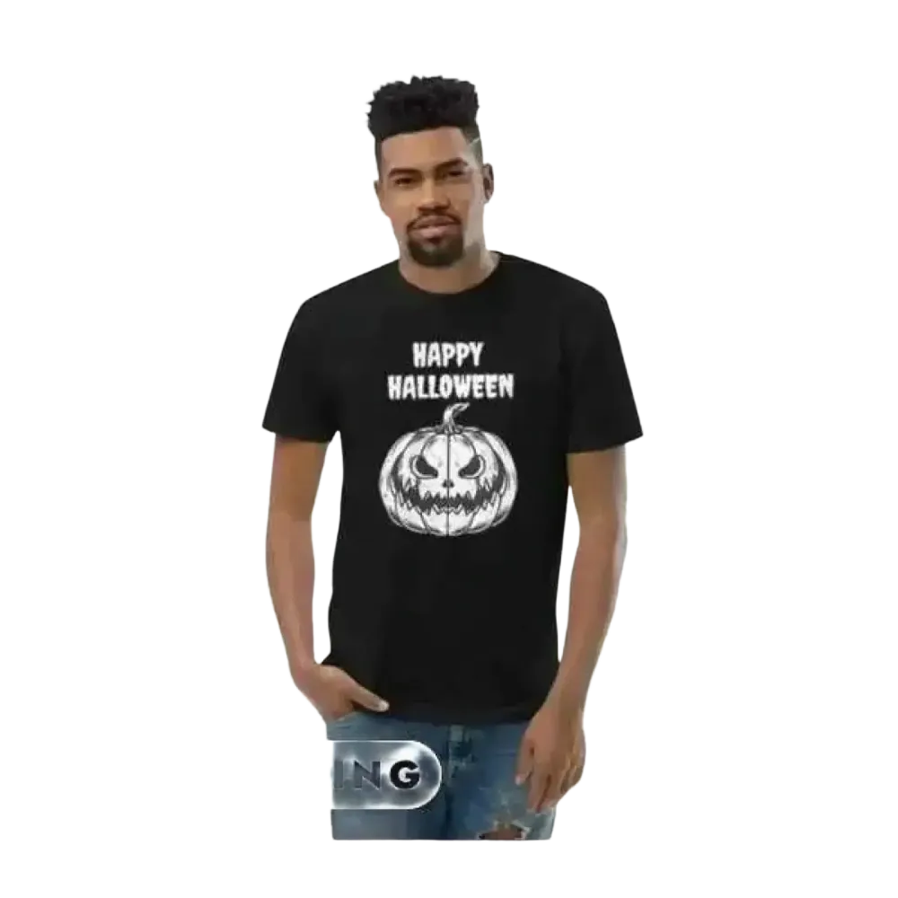 Herren Halloween Grafik Unisex T-Shirt aus Baumwolle, individuell bedruckbar, in XS-3XL, bequemes Baumwollshirt für jeden Anlass.