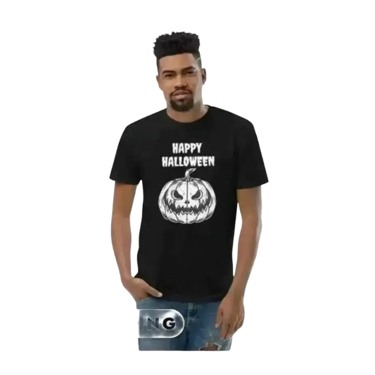 Herren Halloween Grafik Unisex T-Shirt aus Baumwolle, individuell bedruckbar, in XS-3XL, bequemes Baumwollshirt für jeden Anlass.