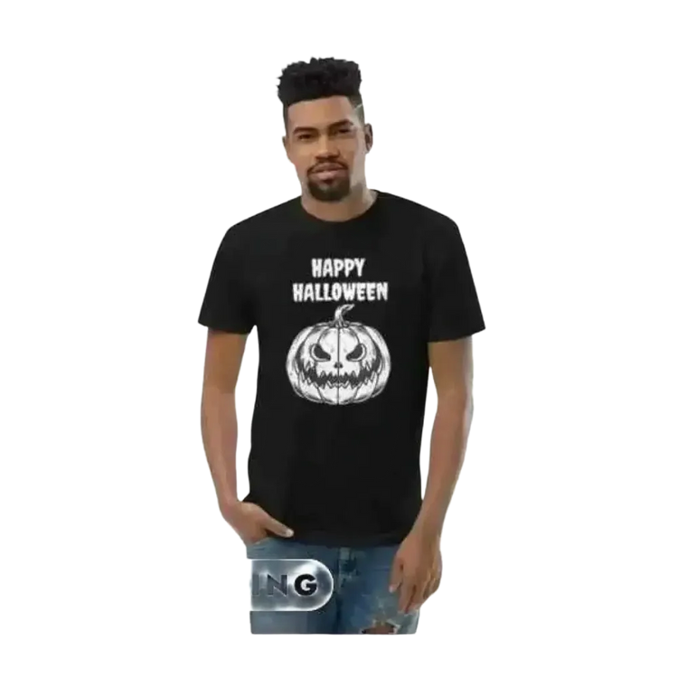 Herren Halloween Grafik Unisex T-Shirt aus Baumwolle, individuell bedruckbar, in XS-3XL, bequemes Baumwollshirt für jeden Anlass.