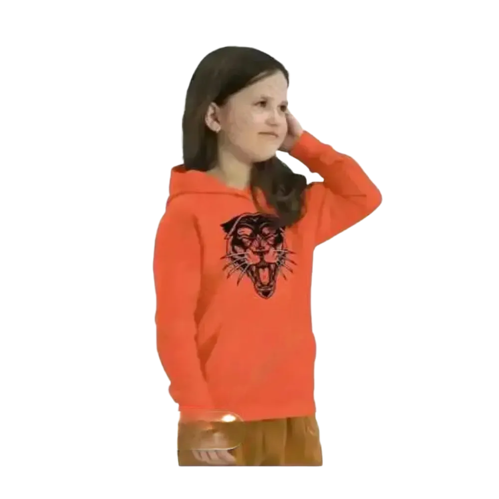 Unisex Kinder-Hoodie aus Baumwolle mit Halloween-Tierdruck, geeignet für Mädchen und Jungen im Alter von 4 bis 12 Jahren.