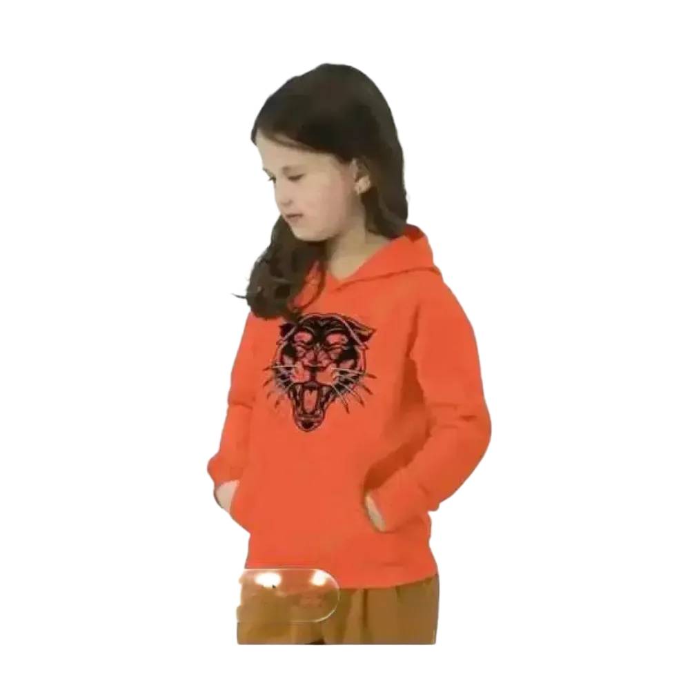 Halloween Tierdruck Kinder-Hoodie aus Baumwolle, Unisex Kapuzenpullover für Mädchen und Jungen, 4-12 Jahre