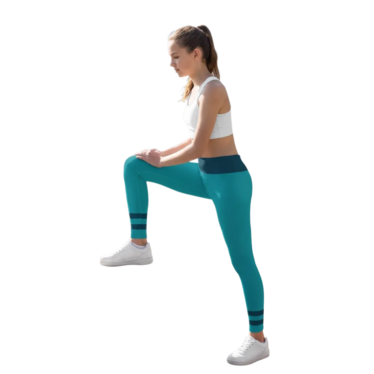 Hellblaue Kinder-Sport-Leggings für Jungen und Mädchen, UV-Schutz, bedruckbar, Unisex, Größe 134-170 cm