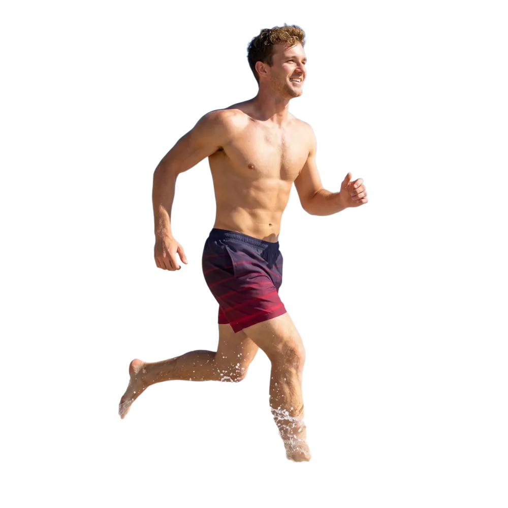 Herren Badeshorts mit Streifen, schnelltrocknend und UV-Schutz 50+, in verschiedenen Größen, von BUYATHOME24