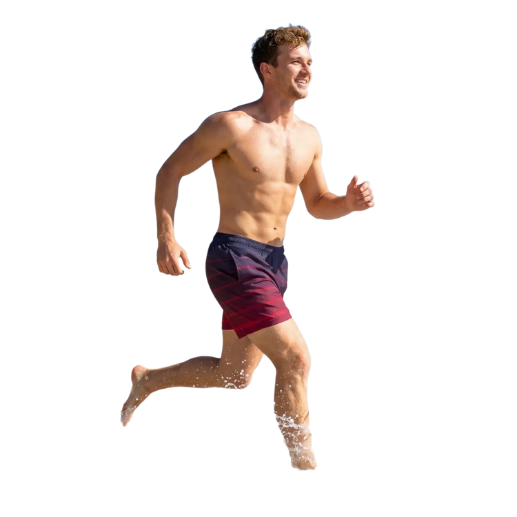 Herren Badeshorts mit Streifen, schnelltrocknend und UV-Schutz 50+, in verschiedenen Größen, von BUYATHOME24
