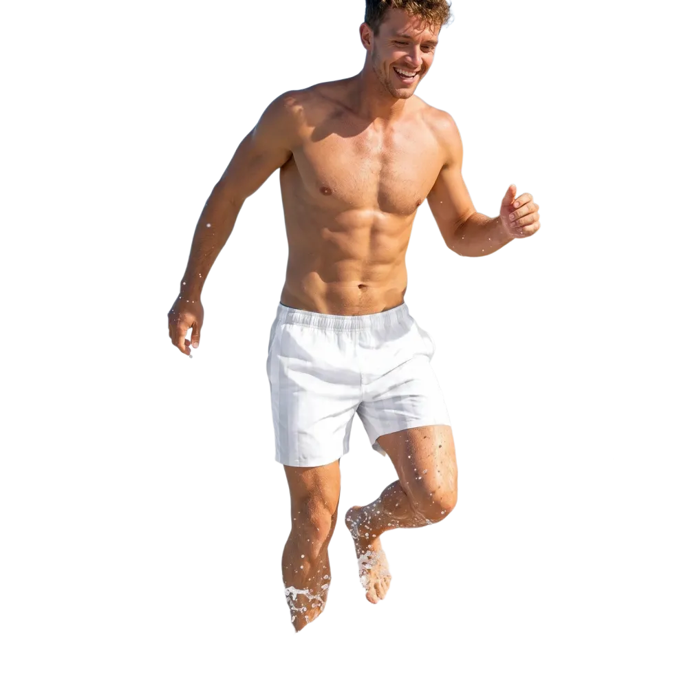 Herren Badeshorts mit Streifen, wasserabweisend und UV-Schutz 50+, in 2XS-6XL, von BUYATHOME24.