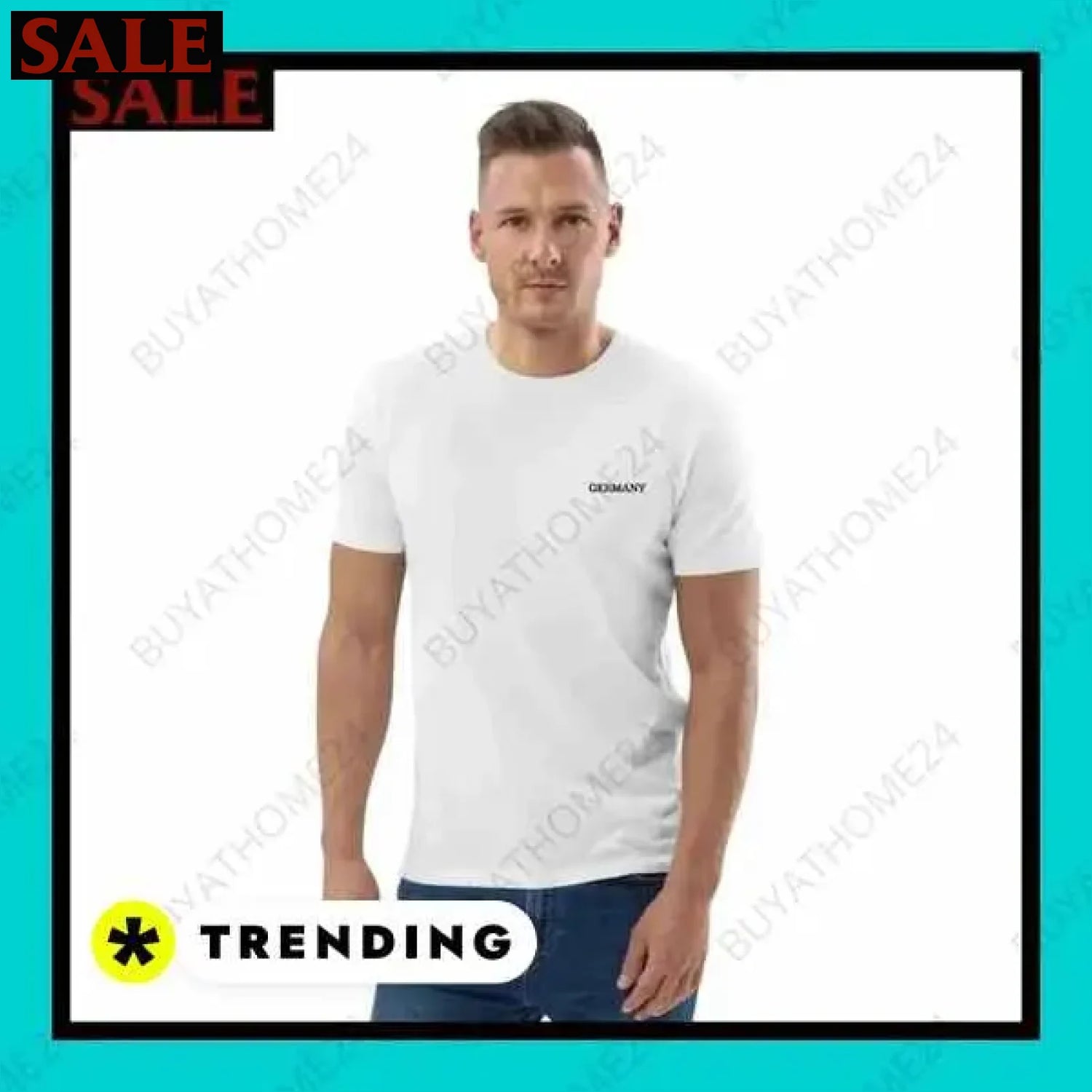 Herren Baumwolle T-Shirt in S bis 2XL für jeden Anlass  Textildruck BUYATHOME24, T-Shirts BUYATHOME24, Hoodies BUYATHOME24,  Hosen BUYATHOME24, Jacken BUYATHOME24, Schuhe BUYATHOME24
