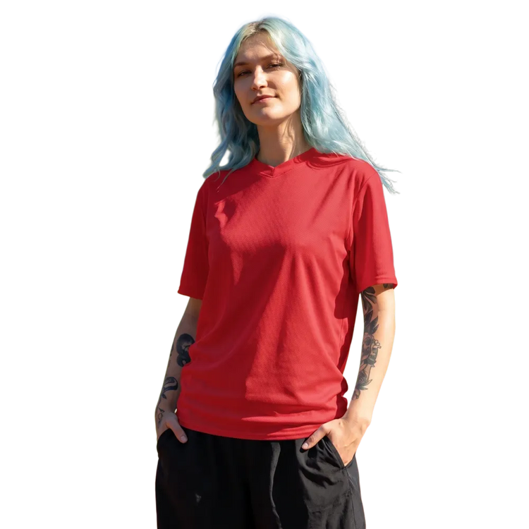 Unisex Fußballshirt mit V-Ausschnitt, 2XS-6XL, aus Zwei-Wege-Stretch, von BUYATHOME24, für Herren und Damen, sportlich und bequem