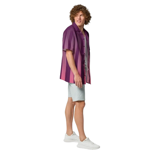Herren Unisex Kurzarmhemd von BUYATHOME24 mit gestreiftem Muster, atmungsaktiv und UV-Schutz UPF50+ in 2XS bis 6XL