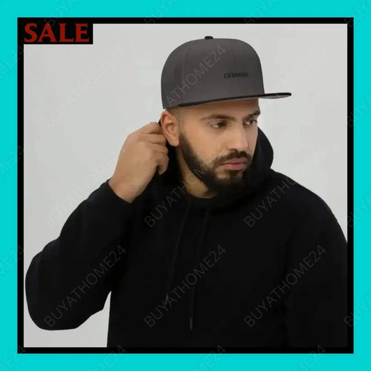 Herren Snapback Cap 55 cm - 60 cm - BUYATHOME24 - bestickt - GERMANY - HERRENMODE, Snapback Cap, YOUR STYLE