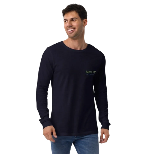 Herren Earth Day Unisex Sweatshirt aus Baumwolle, langärmlig, in Navy, mit Earth Day Grafik, erhältlich in XS bis 2XL von BUYATHOME24