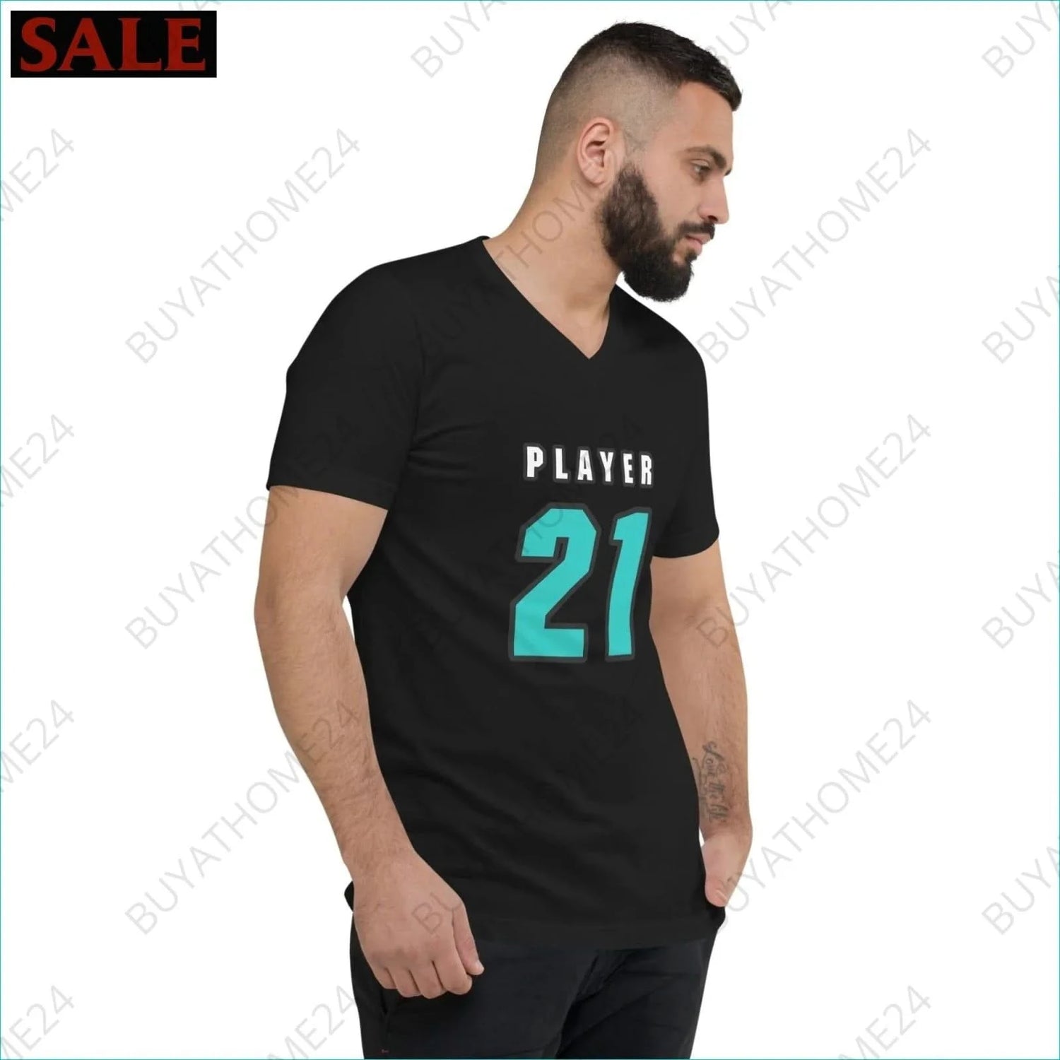 Herren T-Shirt mit V-Ausschnitt S-2XL - BUYATHOME24 - T-Shirtdruck - GERMANY - HERRENMODE, T-Shirt mit V-Ausschnitt