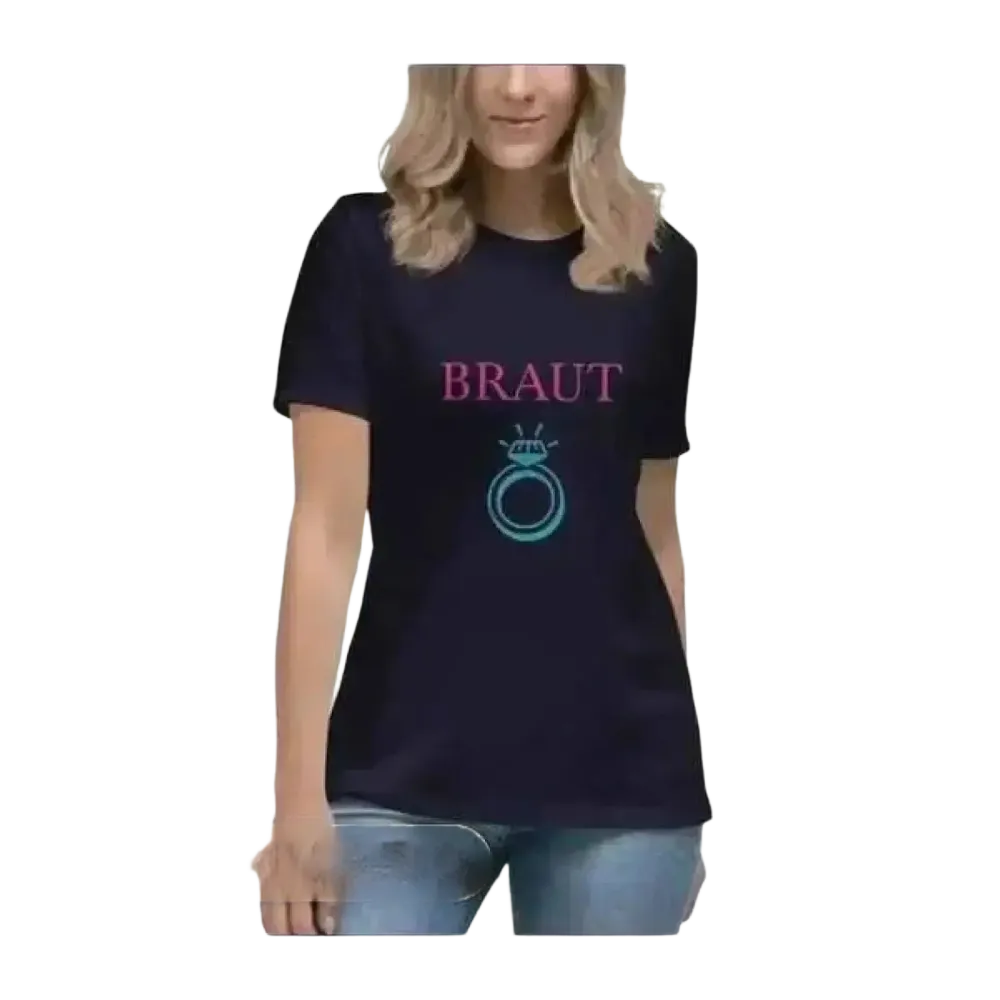 Hochzeit Grafik Damen T-Shirt aus Baumwolle in den Größen S bis 3XL, mit Hochzeitsmotiv und limitierter Kollektion.