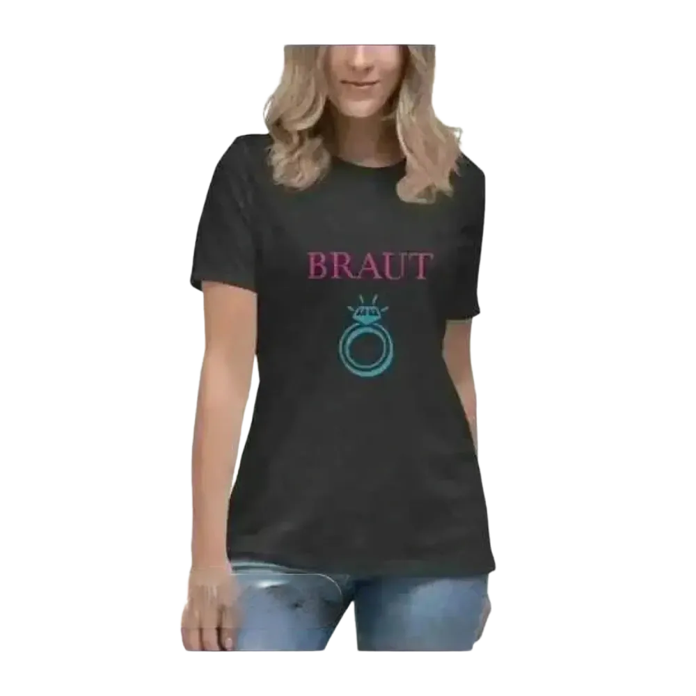 Hochzeits-Grafik Damen T-Shirt aus Baumwolle, Rundhals, in Größen S bis 3XL, limitierte Kollektion, von BUYATHOME24