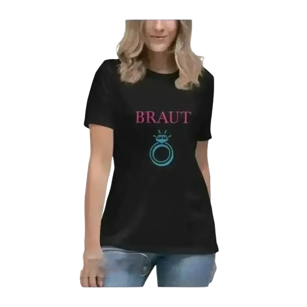 Hochzeits Grafik Damen T-Shirt aus Baumwolle in Größen S-3XL, limitierte Kollektion, bequemes Rundhals-Shirt von BUYATHOME24