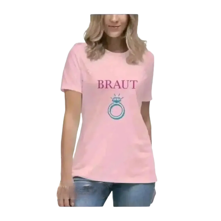 Damen Grafik T-Shirt aus Baumwolle in verschiedenen Größen S-3XL, limitierte Kollektion von BUYATHOME24, Rundhalsausschnitt