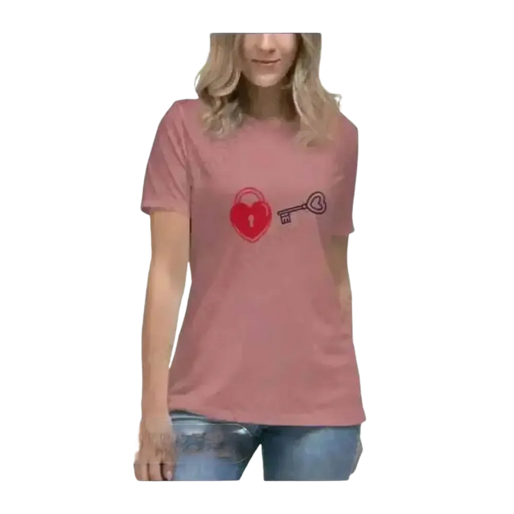 Hochzeits Grafik Damen T-Shirt aus Baumwolle in den Größen S bis 3XL, stilvoller Komfort, rundhals, modisches Design.