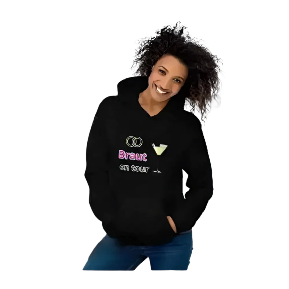 Grafik Damen Hoodie für Hochzeiten, Braut Hoodie in verschiedenen Größen, mit passendem Design, von BUYATHOME24