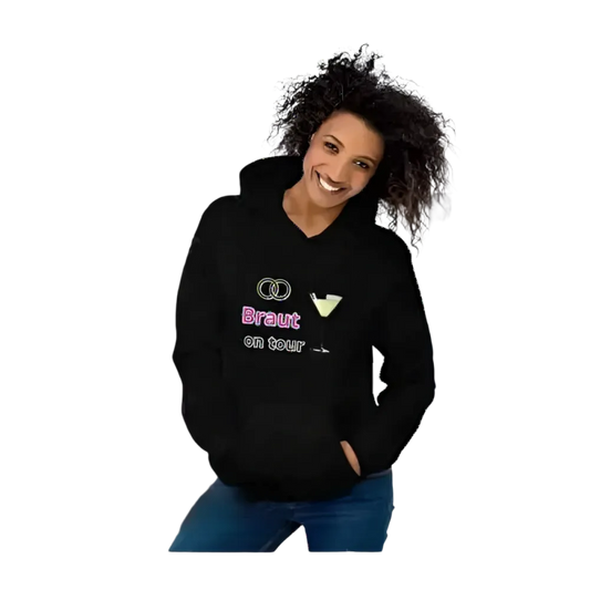 Grafik Damen Hoodie für Hochzeiten, Braut Hoodie in verschiedenen Größen, mit passendem Design, von BUYATHOME24