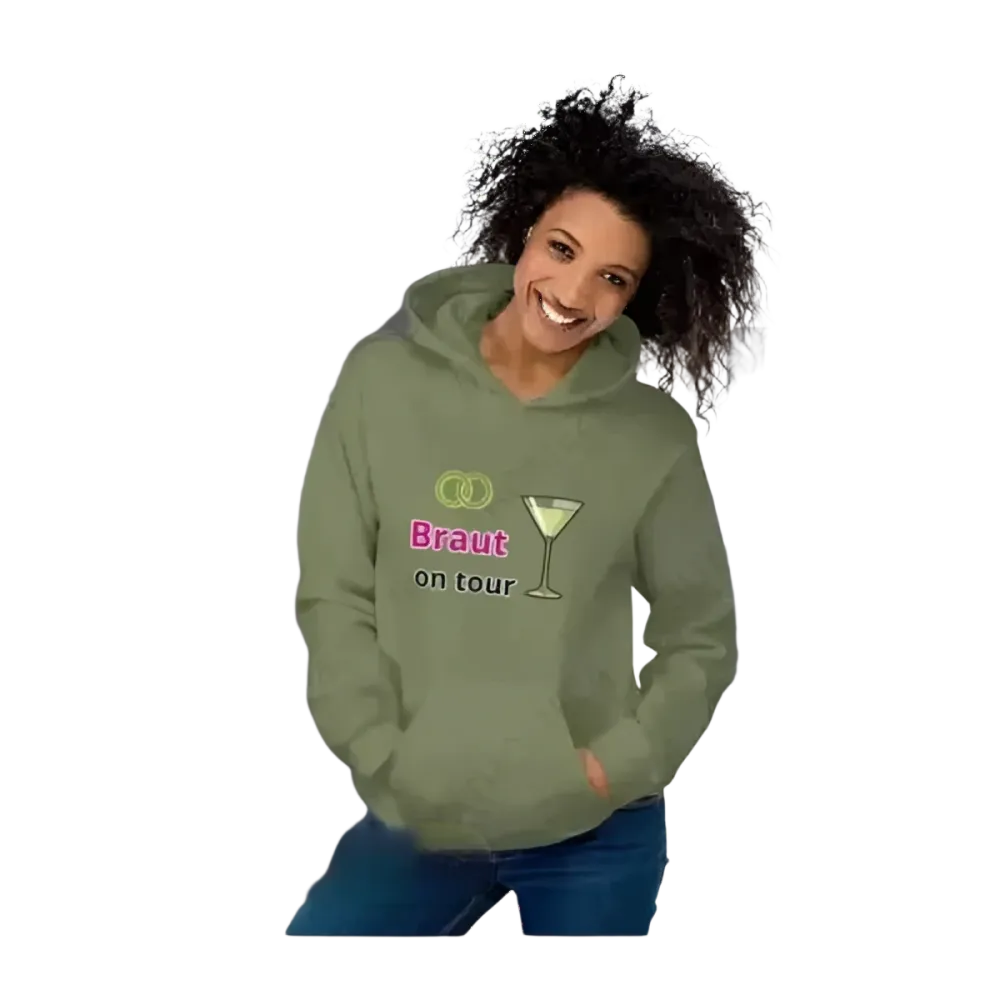 Hochzeits-Kapuzenpullover für Damen mit Grafik, in den Größen S bis 5XL, brautkleidähnliches Design, von BUYATHOME24