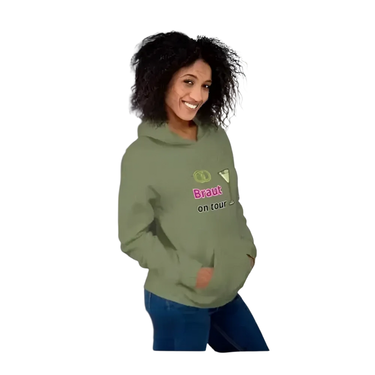 Damen Hoodie mit Hochzeits-Grafik in verschiedenen Größen, Braut Hoodie für Junggesellinnenabschied, von BUYATHOME24.