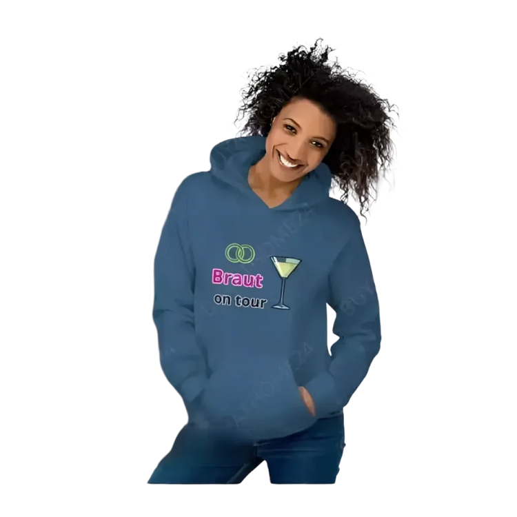 Hochzeits Kapuzenpullover für Damen von BUYATHOME24, Grafik Damen Hoodie in S-5XL, Junggesellinnenabschied, bequem und stylish