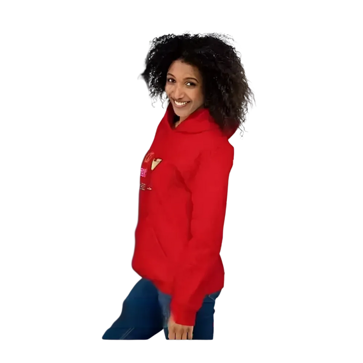 Grauer Damen Hoodie mit Hochzeit-Grafik, verfügbar in S-5XL, von BUYATHOME24, ideal für Junggesellinnenabschied und Braut.