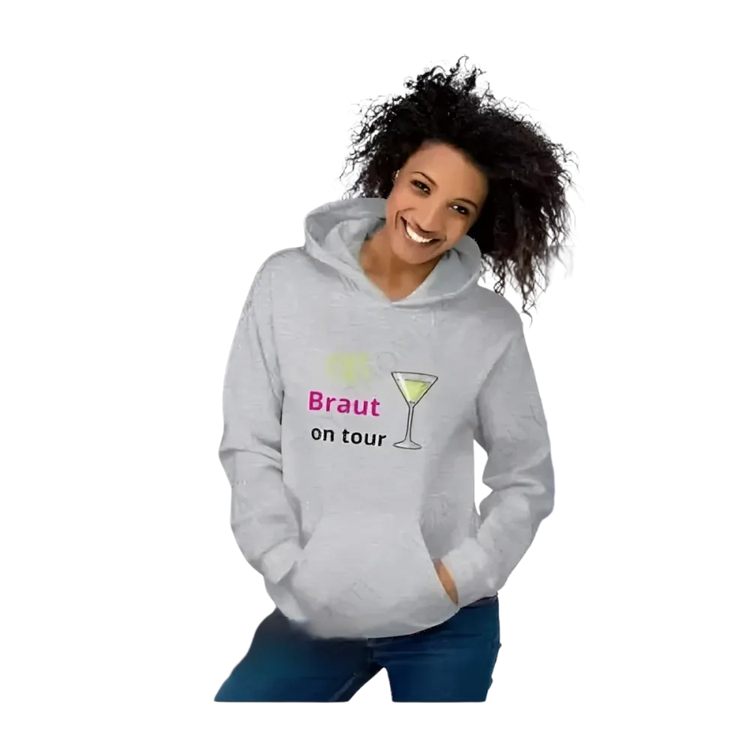 Grafik Damen Hoodie für Hochzeiten, Braut Kapuzenpullover, in S-5XL, mit Hochzeitsmotiv, von BUYATHOME24