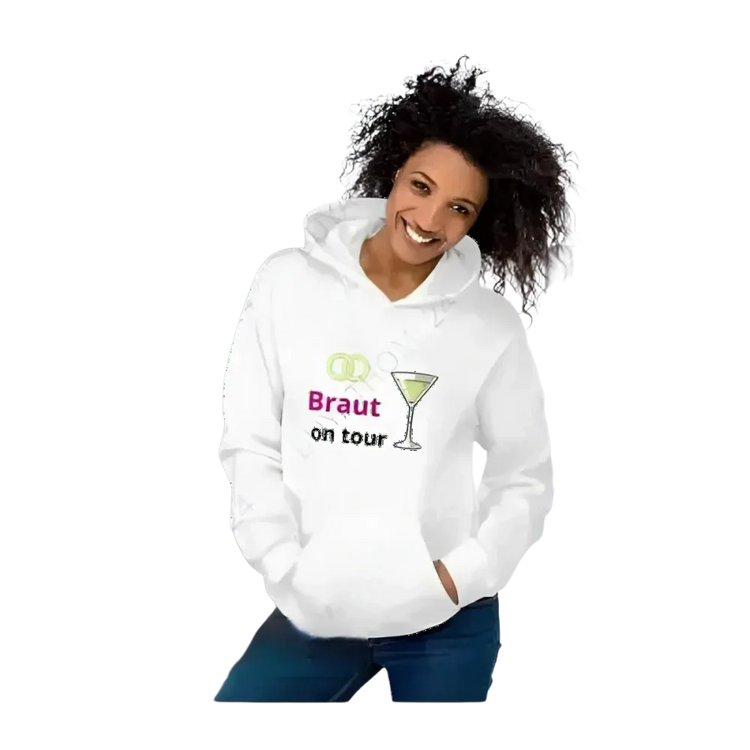 Hochzeit Damen Kapuzenpullover mit Grafik, Braut Hoodie in S-5XL, bequemes Damen Hoodie für Junggesellinnenabschied, BUYATHOME24