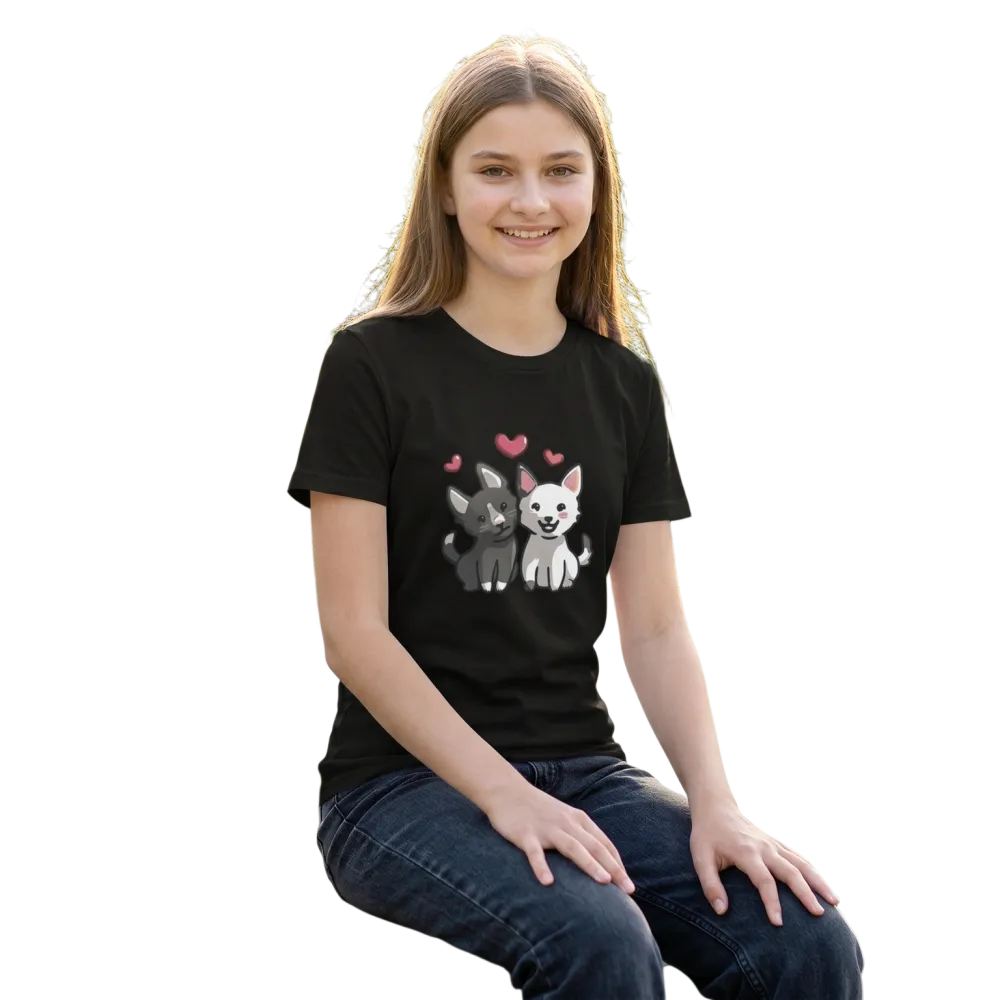 Kinder T-Shirt mit Hund Tierdruck, kurzärmliges Grafik-Shirt für Jungen und Mädchen, unisex, für 3-14 Jahre
