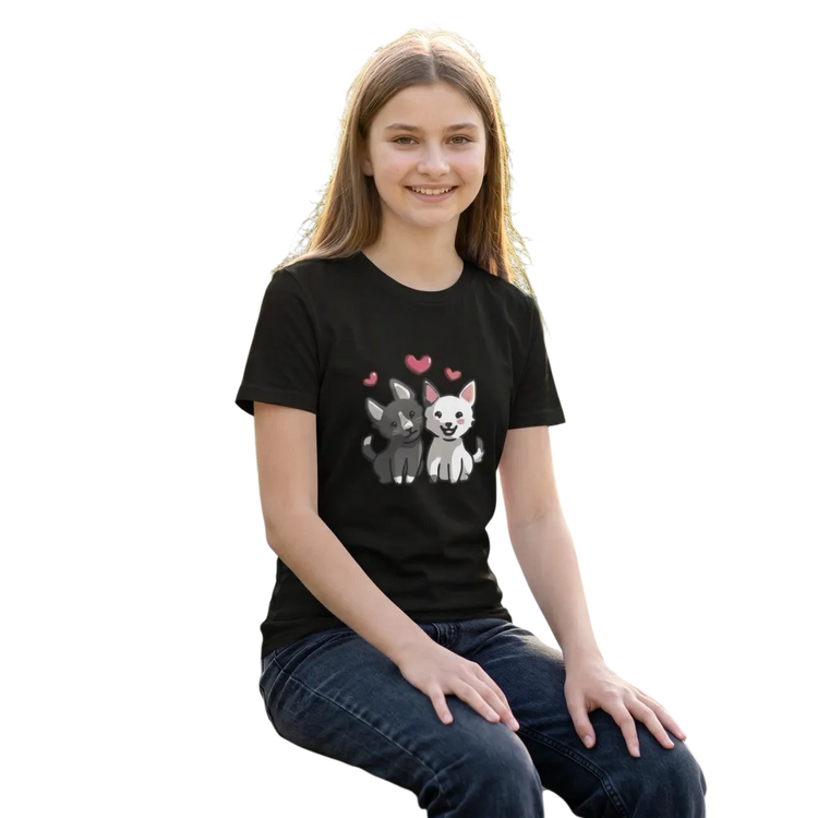 Kinder T-Shirt mit Hund Tierdruck, kurzärmliges Grafik-Shirt für Jungen und Mädchen, unisex, für 3-14 Jahre