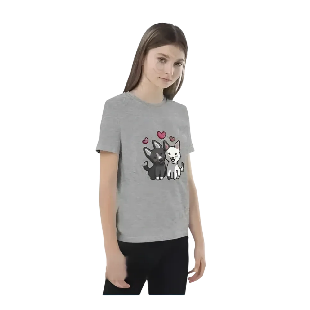 Hübsches Kinder-T-Shirt für 3-14 Jahre mit Hunde-Tierdruck, Kurzarm, unisex, aus Baumwolle, von BUYATHOME24.
