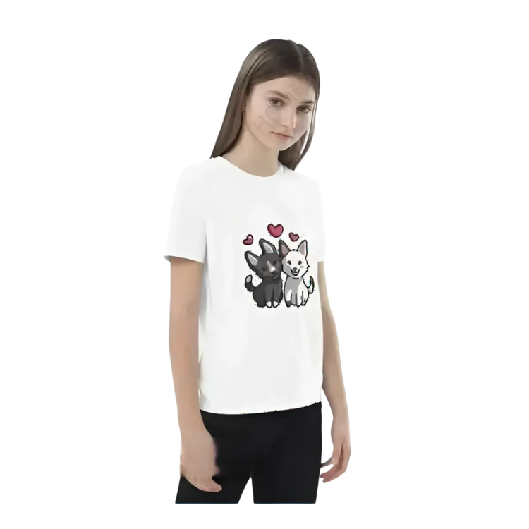 Kinder T-Shirt mit Hundefell Grafik, Kurzarm, unisex, für Mädchen und Jungen, für 3-14 Jahre, von BUYATHOME24