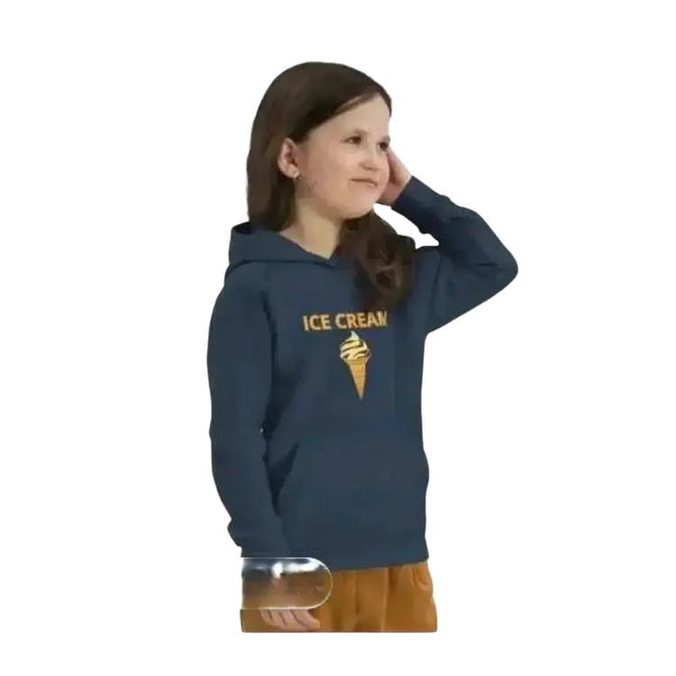 Kinder unisex Hoodie aus Baumwolle mit Eiskrem-Grafik, für Jungen und Mädchen, 4-12 Jahre, bequemer Kapuzenpullover