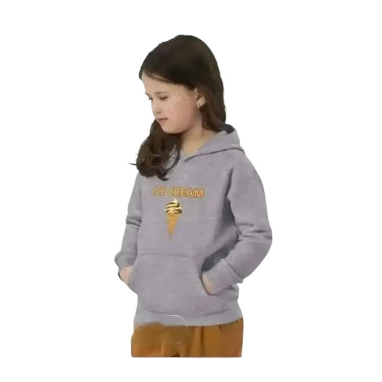 Kinder Hoodie aus Baumwolle mit Eiskrem-Grafik, Unisex Kapuzenpullover für Jungen und Mädchen im Alter von 4 bis 12 Jahren.
