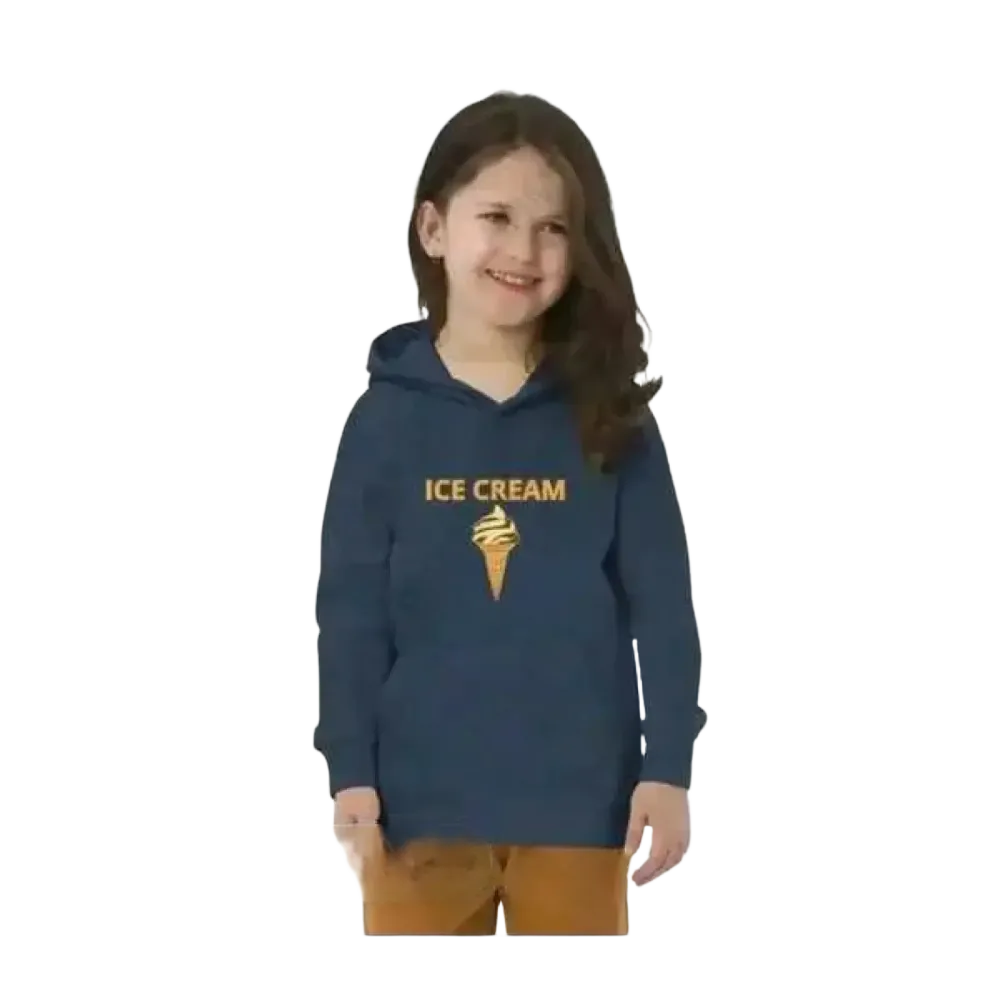 Kinder Hoodie aus Baumwolle mit Eiskonst-Design, Unisex Kapuzenpullover für Mädchen und Jungen 4-12 Jahre, bequem und stylish.