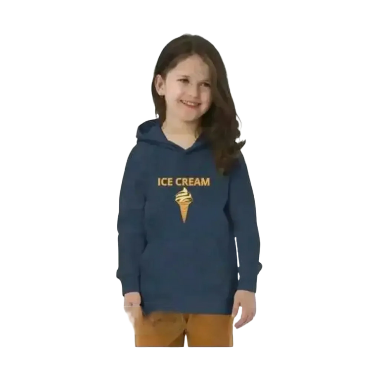 Kinder Hoodie aus Baumwolle mit Eiskonst-Design, Unisex Kapuzenpullover für Mädchen und Jungen 4-12 Jahre, bequem und stylish.