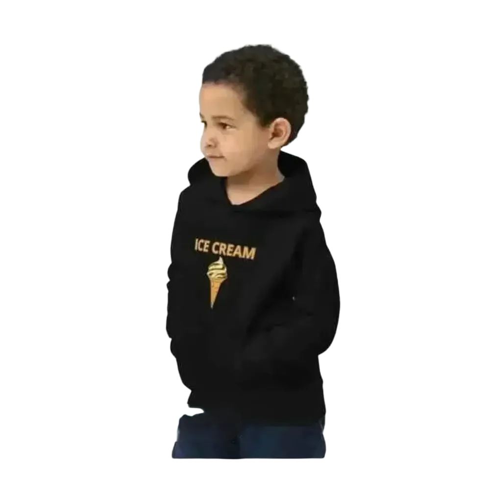 Unisex Kinder Hoodie mit Eistorte Motiv aus Baumwolle, Doppel-Lagig, für Jungen und Mädchen, 4-12 Jahre, bequem und warm.