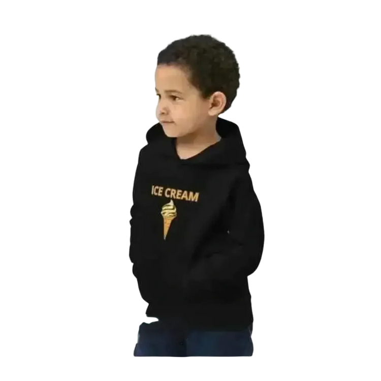 Unisex Kinder Hoodie mit Eistorte Motiv aus Baumwolle, Doppel-Lagig, für Jungen und Mädchen, 4-12 Jahre, bequem und warm.