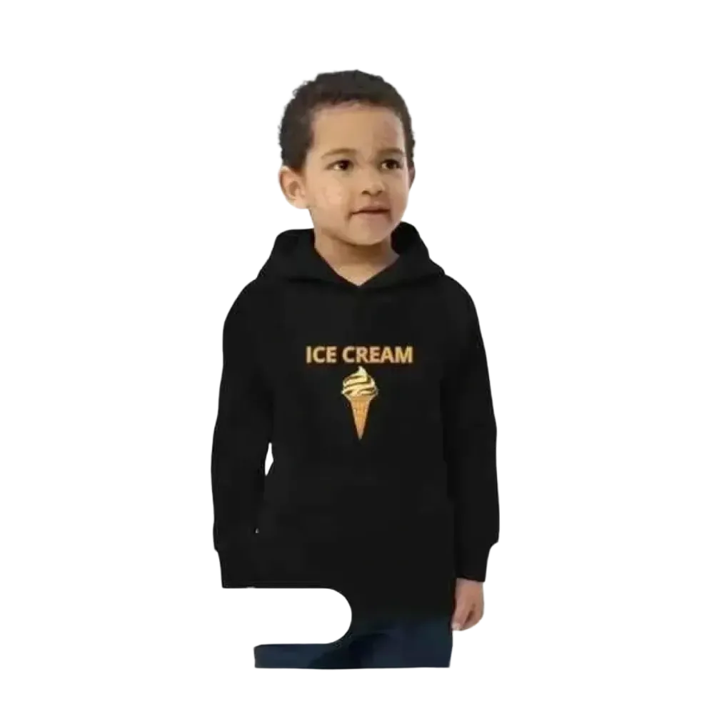 Unisex Kinder Hoodie mit Eiscreme-Motiv aus Baumwolle, für Jungen, 4-12 Jahre, doppellagig, bequemer Pullover