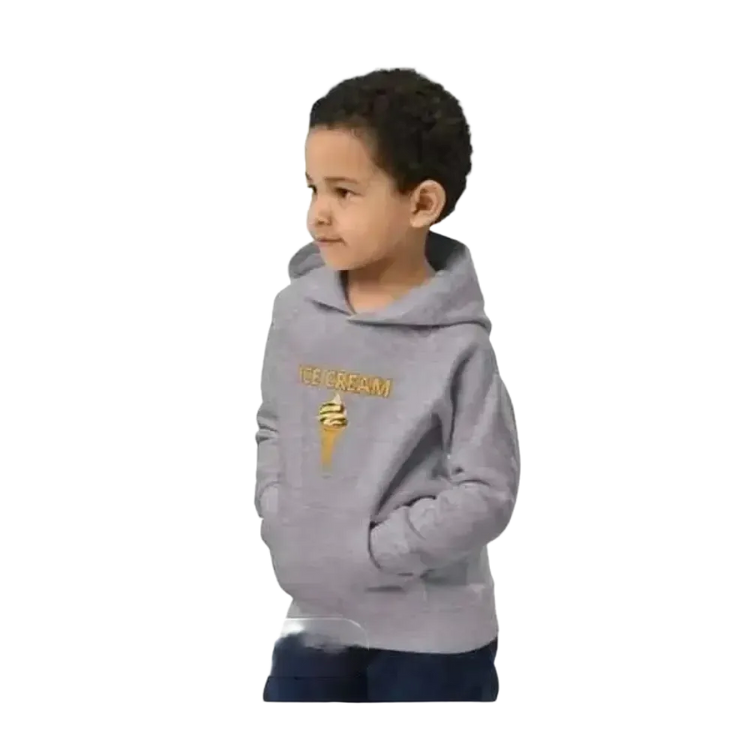 Unisex Kinder Hoodie mit Eismotiv aus Baumwolle, Doppel lagig, für Jungen und Mädchen, 4-12 Jahre, bequemer Grafik Pullover
