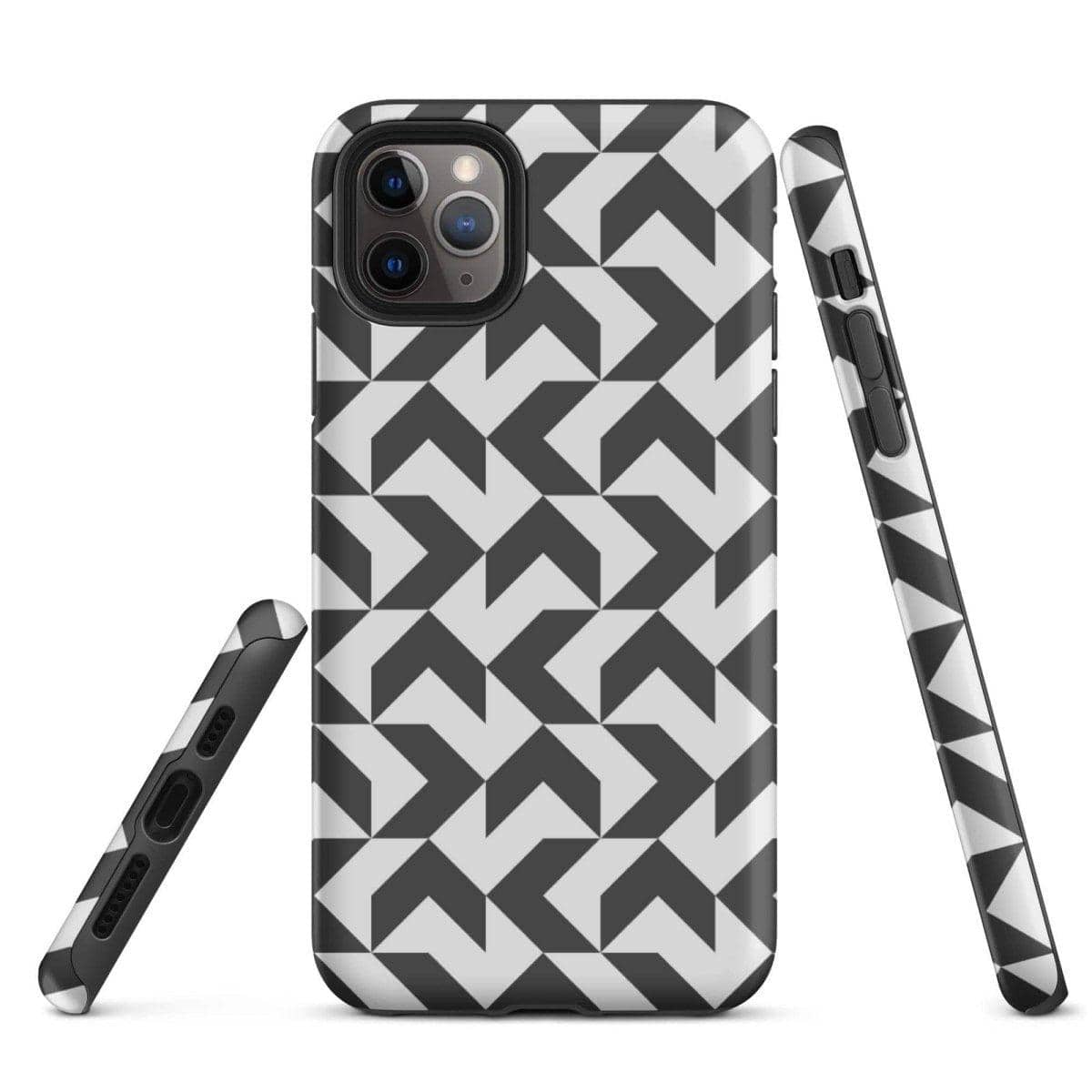 Stoßfeste Apple iPhone Snapcase aus Polycarbonat, Schutzhülle für iPhone 11 bis 14 Pro Max, in Schwarz.