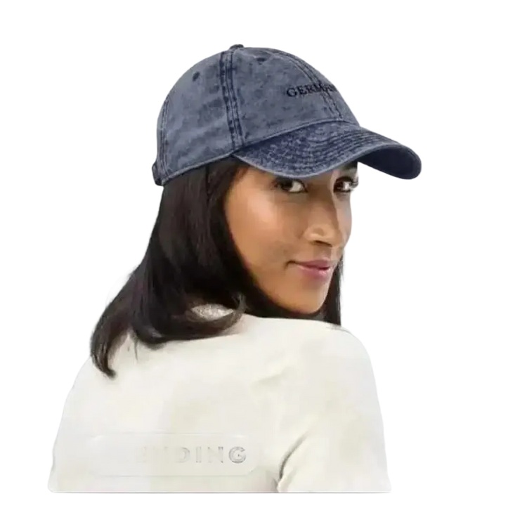 Damen-Jeans Baseball Cap aus Baumwolle mit Vintage-Design und verstellbarem Umfang, stilvoller Look, 47-59 cm.